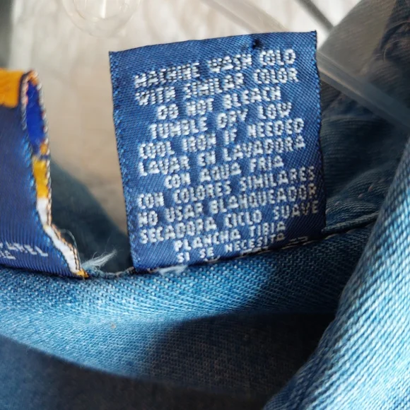 Rare Vtg. Disney Denim Button Up Winnie The Pooh Long Sleeve Shirt SZ 26/28 - Picture 14 of 15